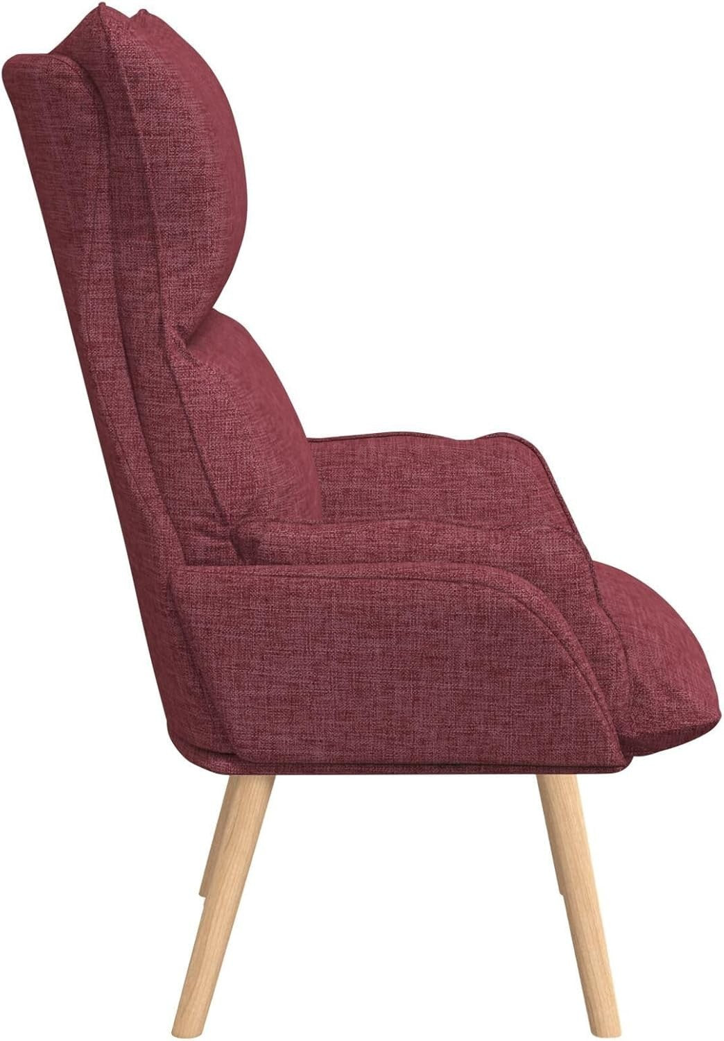Ergonomic Wine Red Recliner Chair with Removable Cushion & Wooden Legs