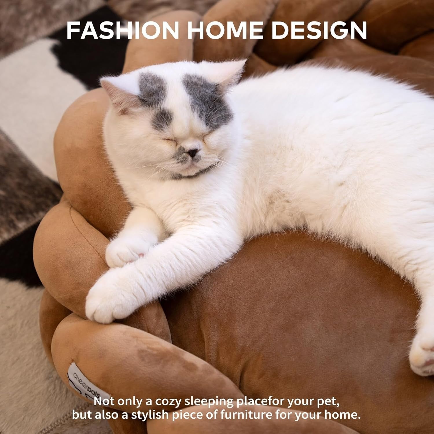 Large 60cm Cat Bed Washable Braided Pet Sofa Cushion for Cats Dogs