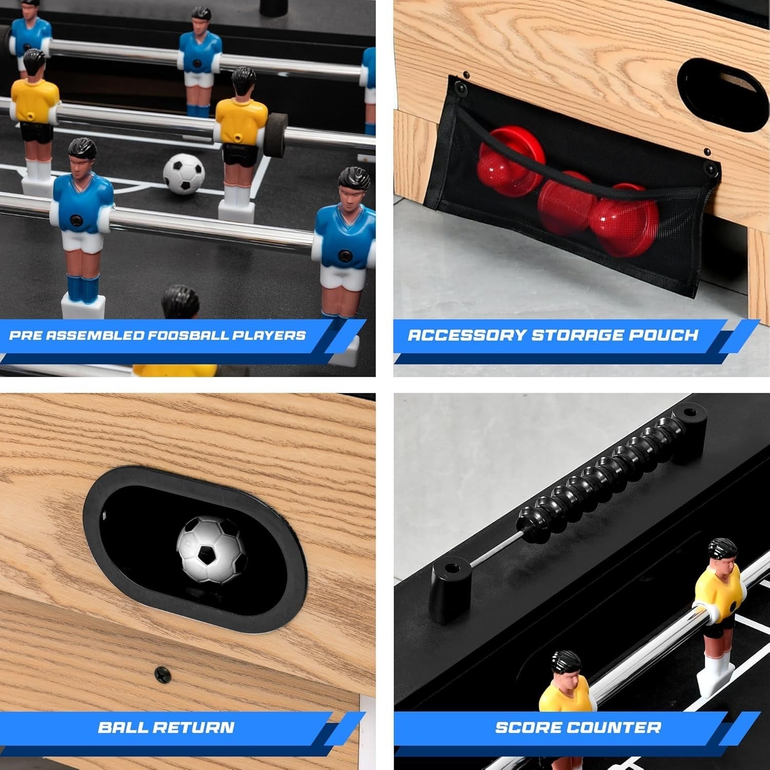 Multi Game Table Air Hockey Foosball Combo Swivel Arcade Table Kids Adults