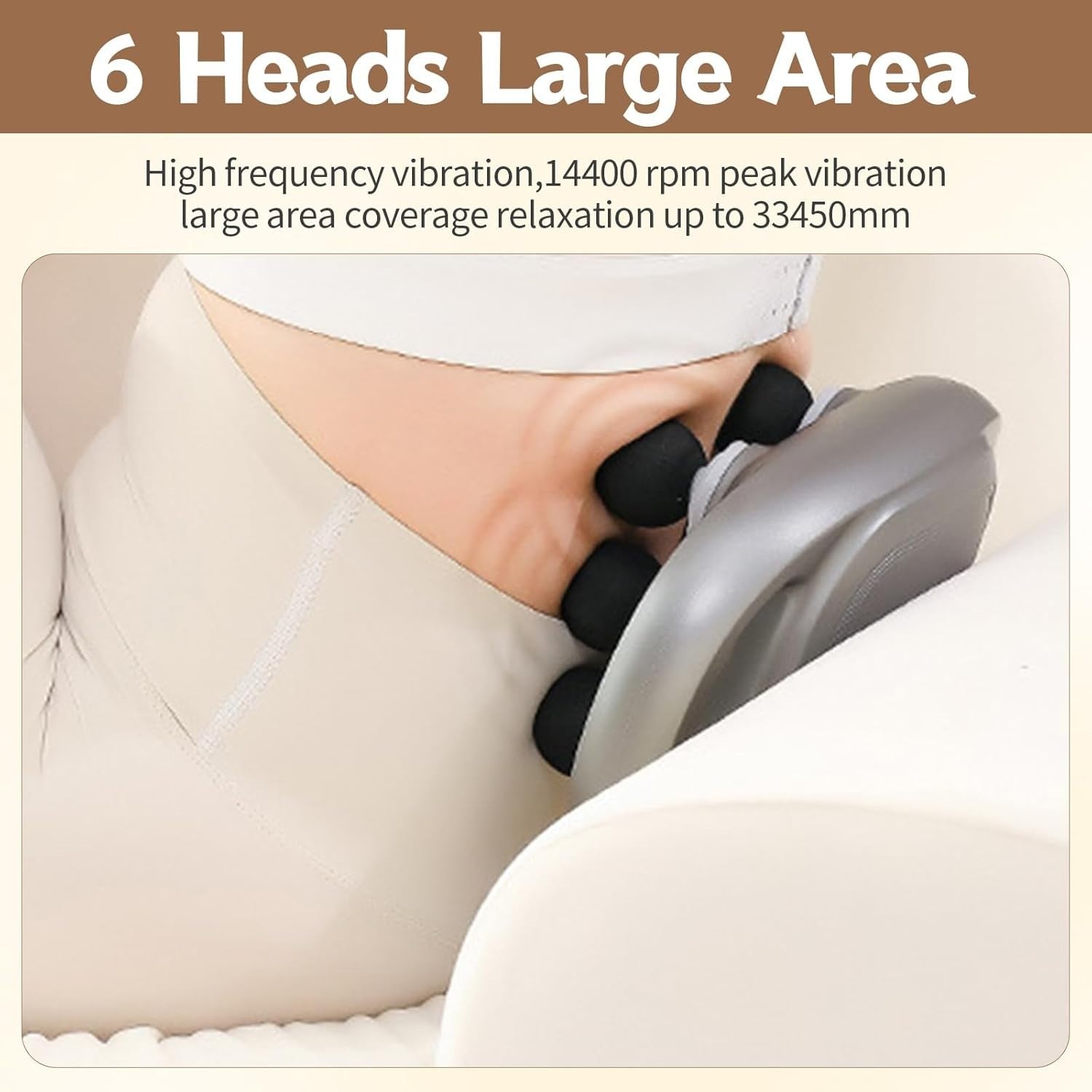 Deep Tissue Massage Gun 6 Head Body Massager 9 Modes Pain Relief Muscle Therapy