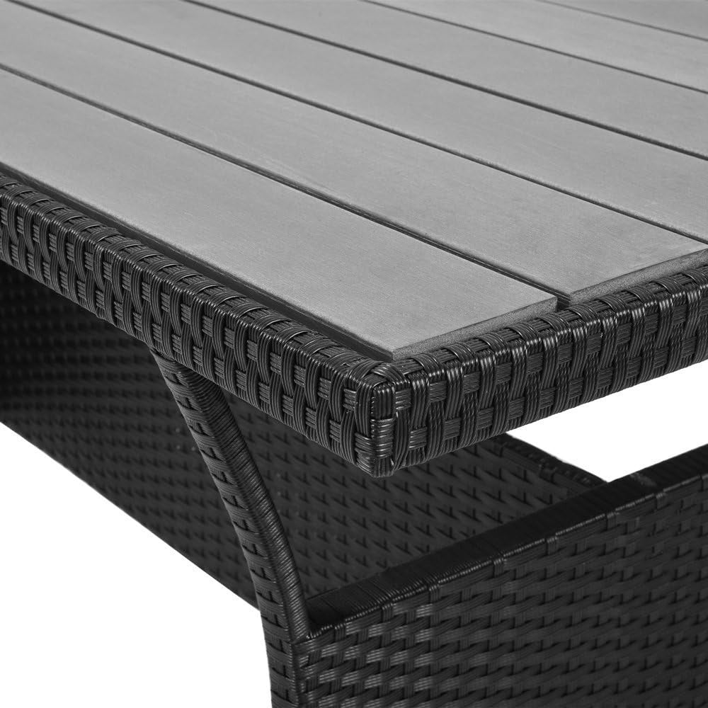 Outdoor Poly Rattan Corner Dining Set | Weatherproof Patio Sofa w/ Cushions