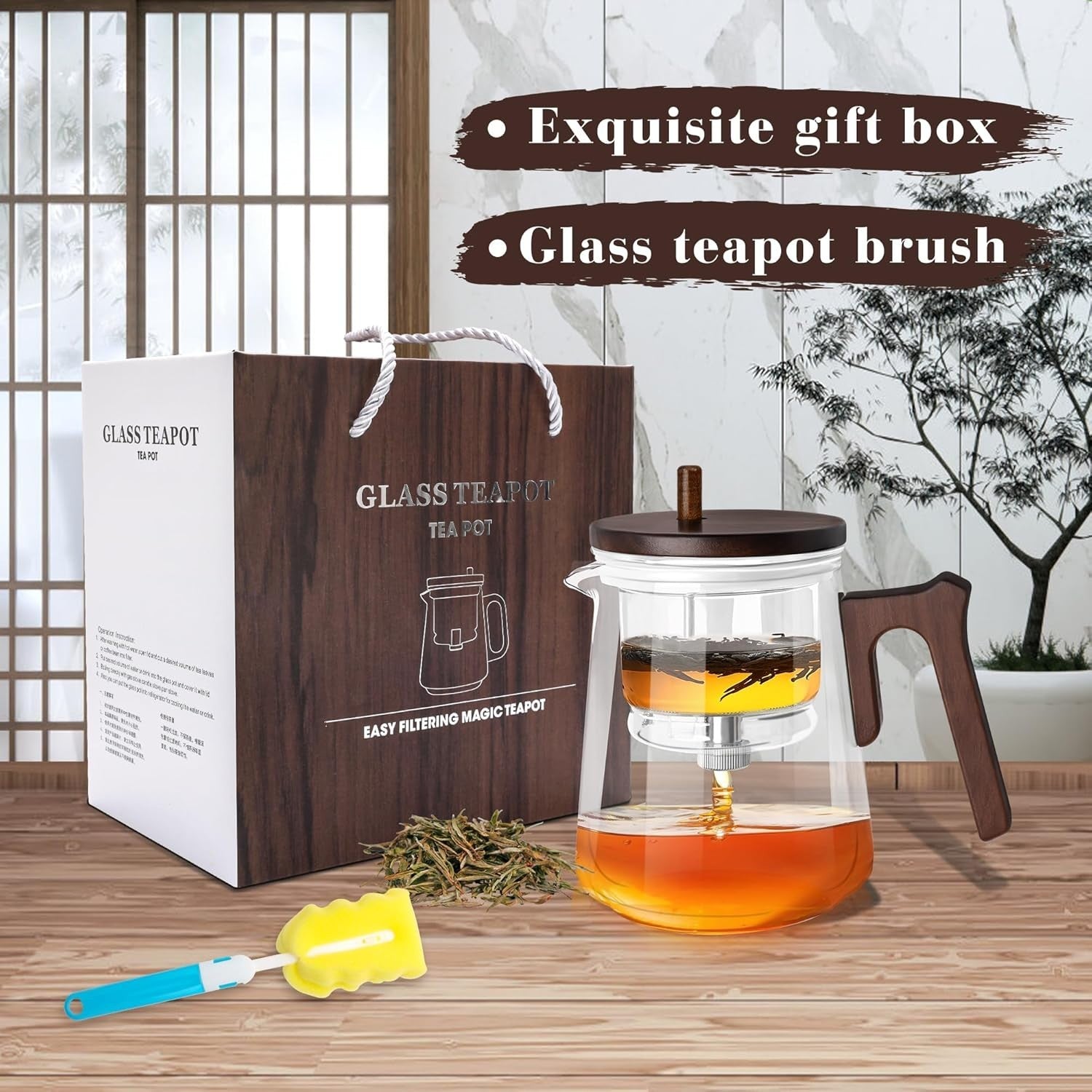 800ml Glass Teapot Water Separation Infuser Tea Pot Borosilicate