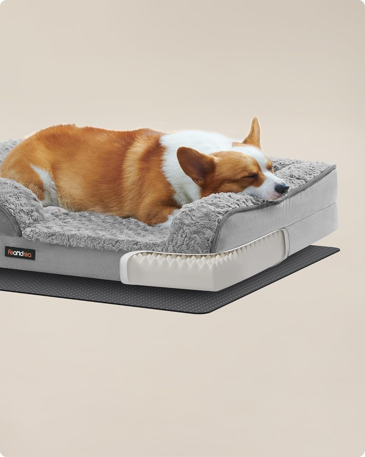Large Orthopedic Dog Sofa Bed 91x68cm Memory Foam Grey