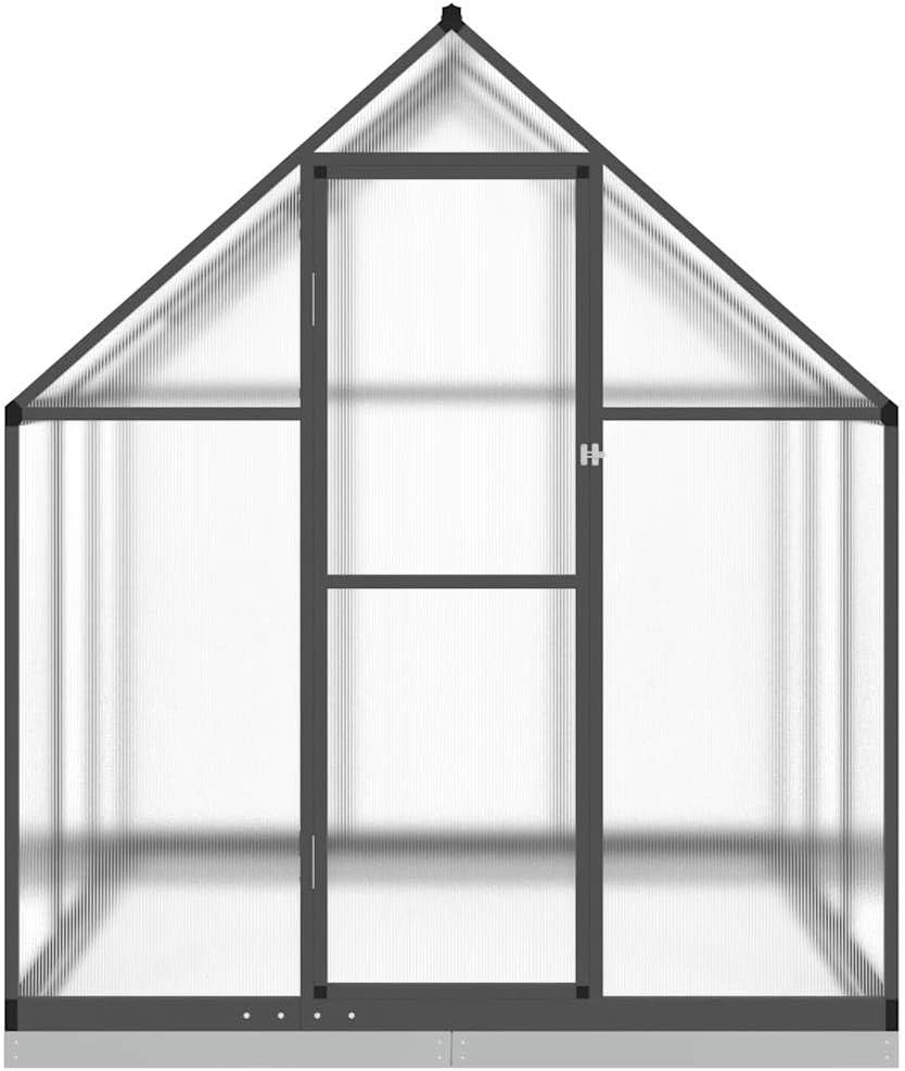 Walk-In Aluminium Greenhouse 169x169x202cm Anthracite UV Polycarbonate Panels
