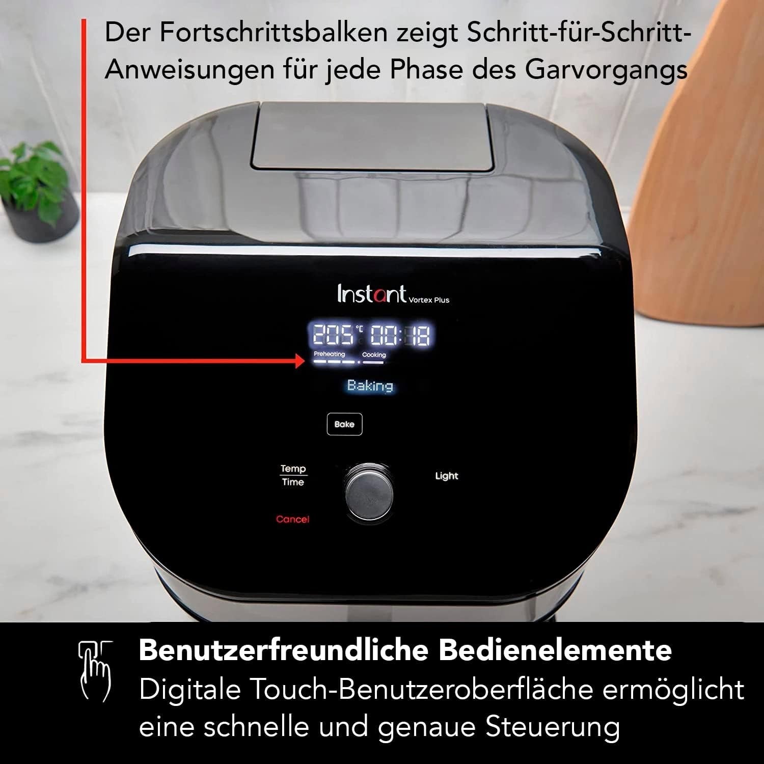 5.7L Air Fryer ClearCook Window Odour Filter 6in1 Touch 1700W Steel