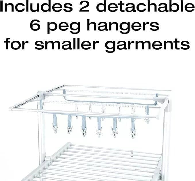 4 Tier Electric Heated Clothes Airer 300W Folding Indoor Drying Rack with Cover
