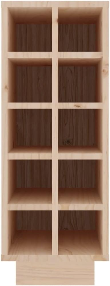 Solid Wood Wine Storage Cabinet | 10 Bottle Freestanding Organizer for Kitchen