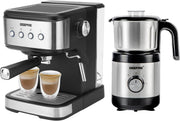 1100W Espresso Machine & 450W Grinder Set | 20-Bar Pressure | Milk Frother