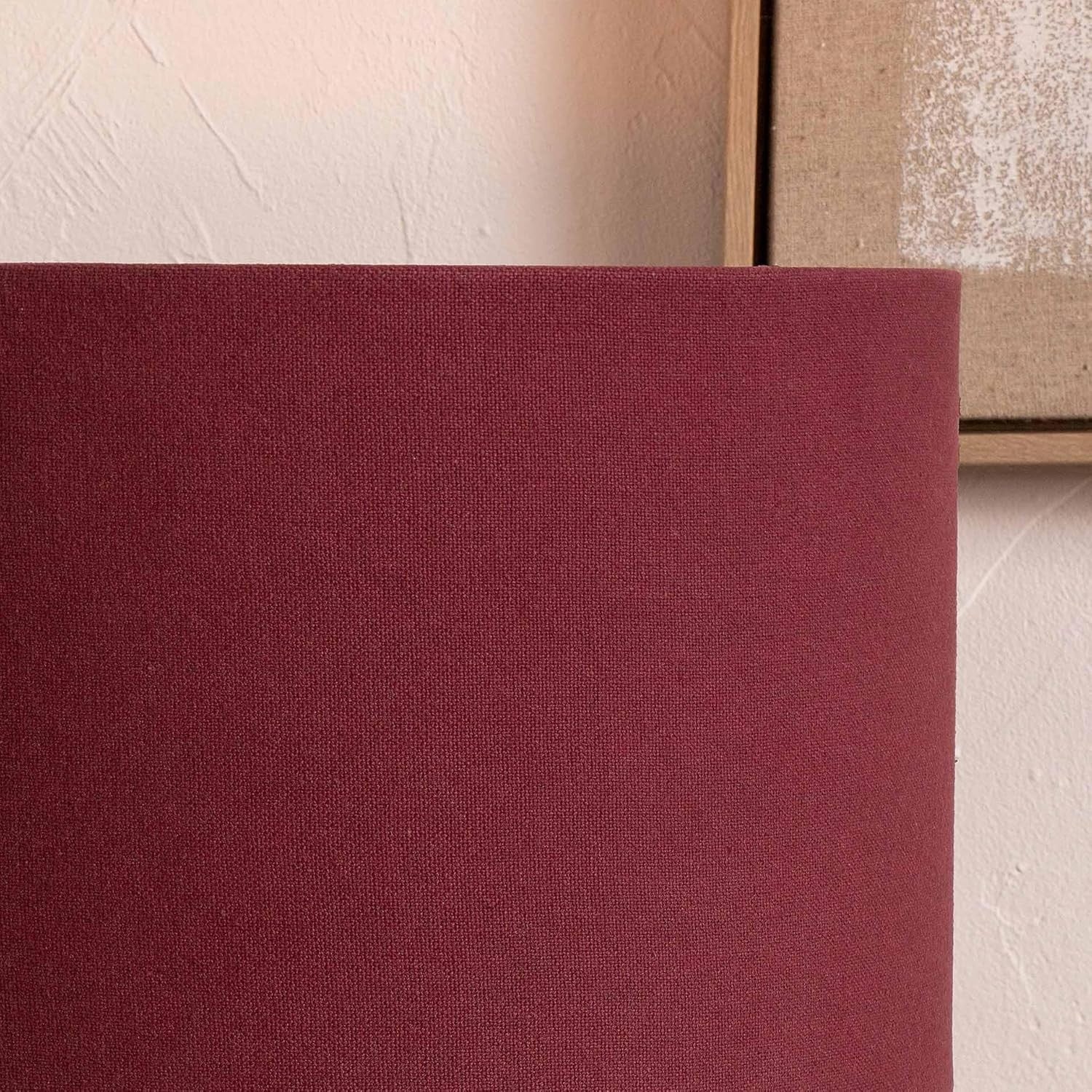 Burgundy Drum Lampshade 45cm Cotton Cylinder Lined Table Floor Lamps