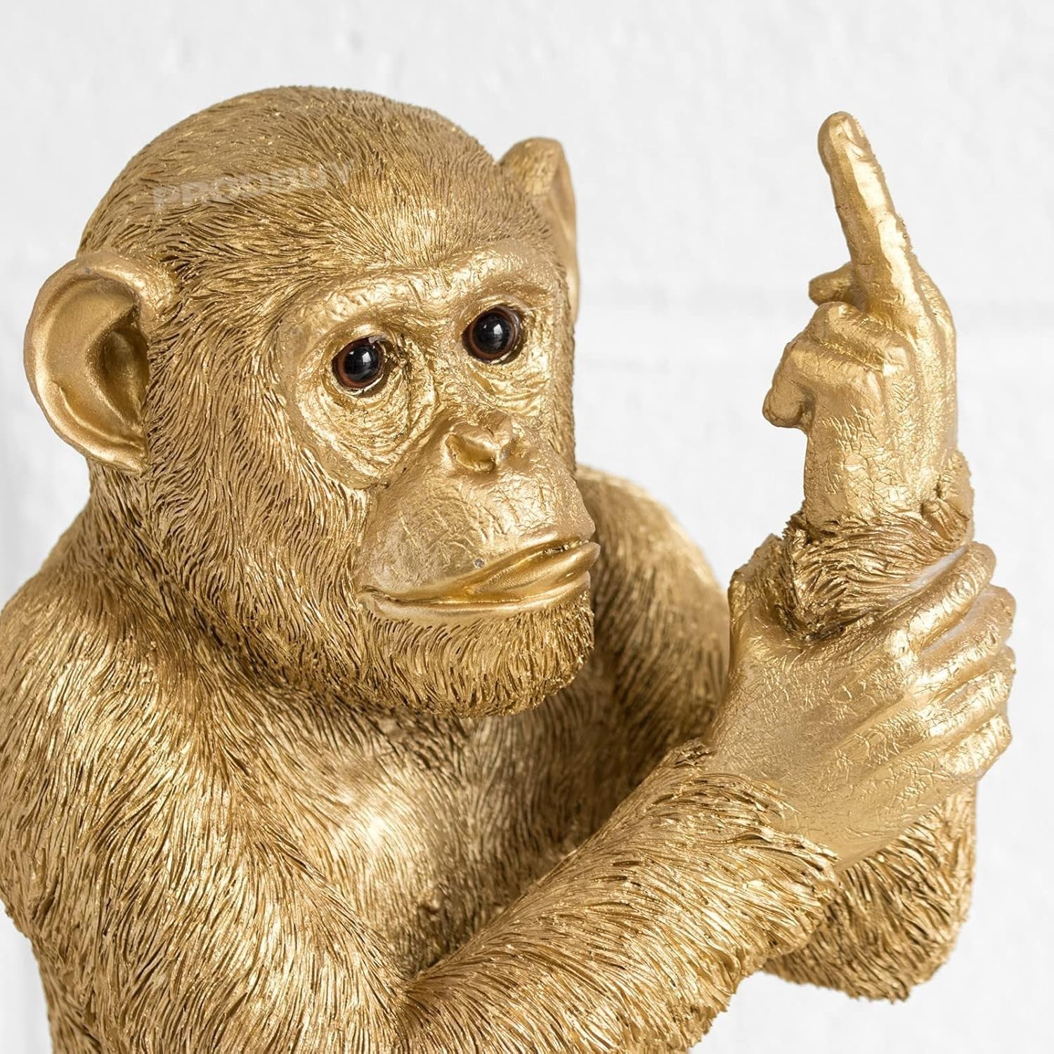 Large Gold Rude Monkey Ornament Resin Statue Funny Home Decor Figurine 30.5cm