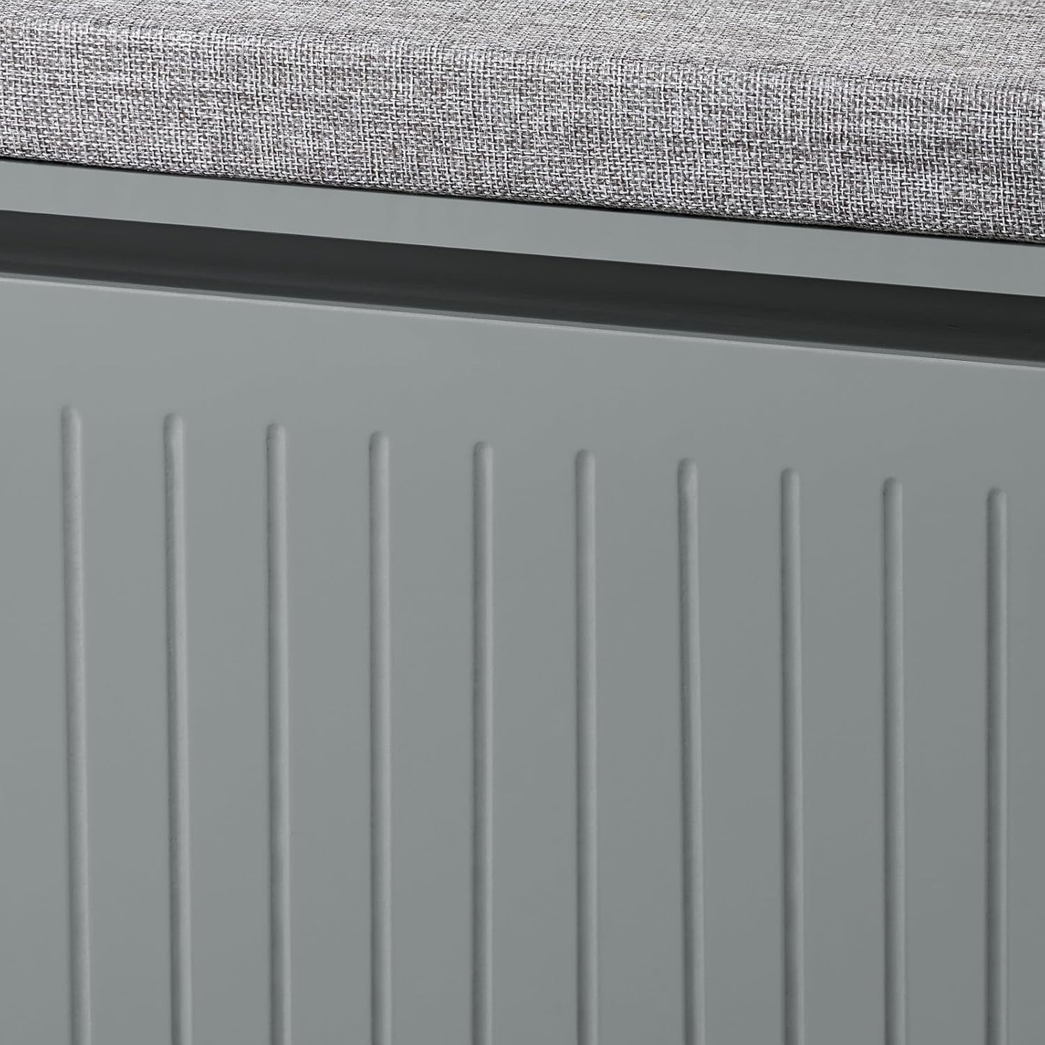 Grey Shoe Storage Bench with Cushion – Flip Drawer Seat, Space Saving 80cm