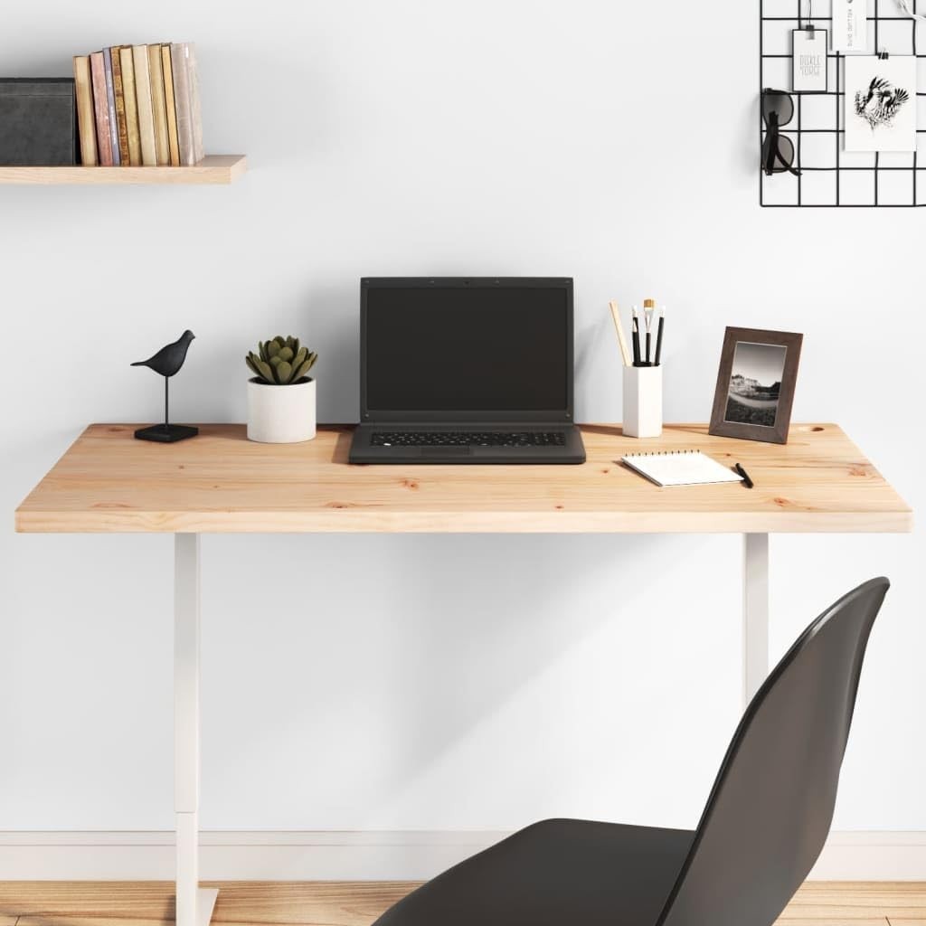 Solid Pine Wood Desk Top 100x50cm Rustic Table Worktop for Home Office