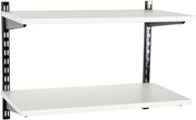 2-Tier Adjustable Floating Wall Shelf Steel & Wood 90x32x43cm Black/White