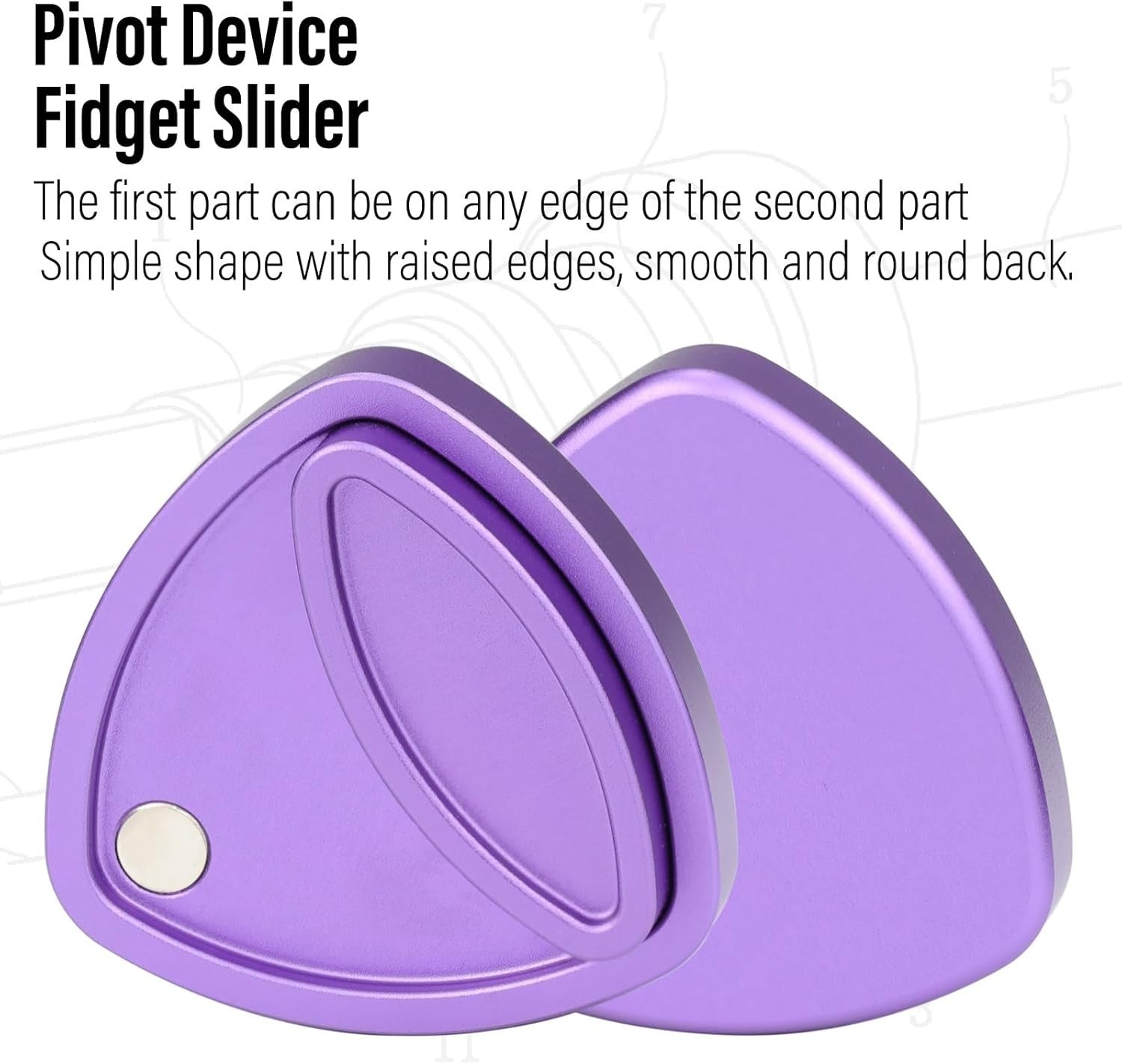 Purple Metal Pivot Fidget Slider Magnetic Clicker Triangle EDC