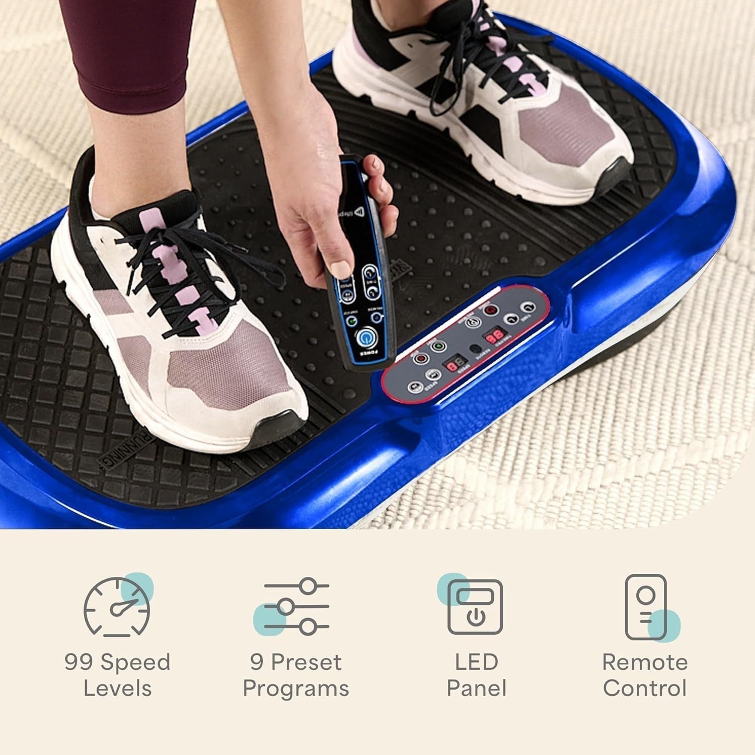 Vibration Plate Exercise Machine 99 Speeds Full Body Home Fitness Platform