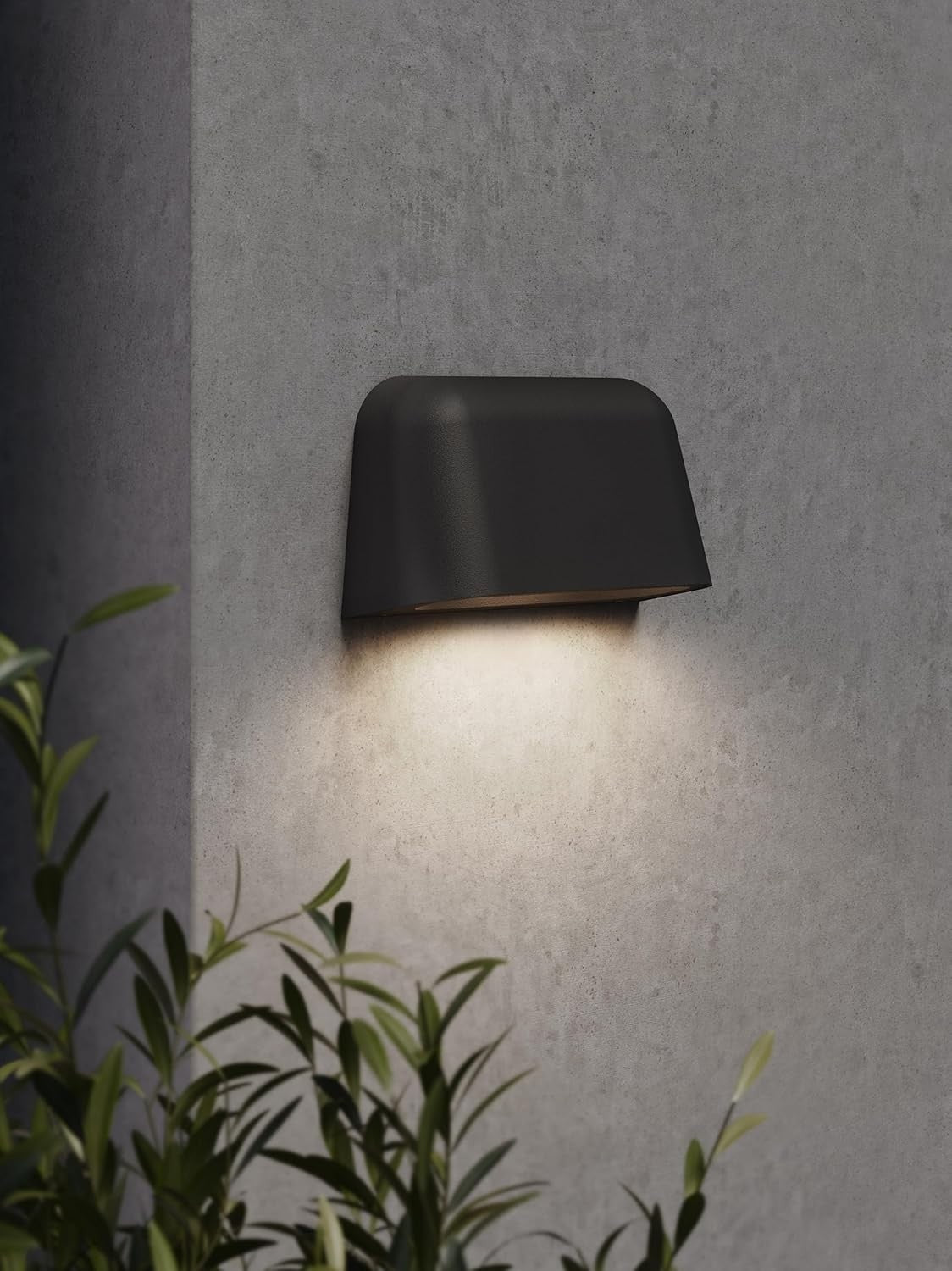 Dimmable Twin Outdoor Wall Light Black Aluminum, IP44 Weatherproof LED