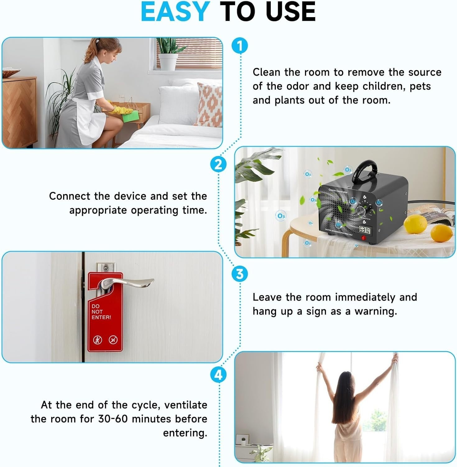 60000mg Ozone Generator Large Room Odor Remover Timer Garage Home 320㎡