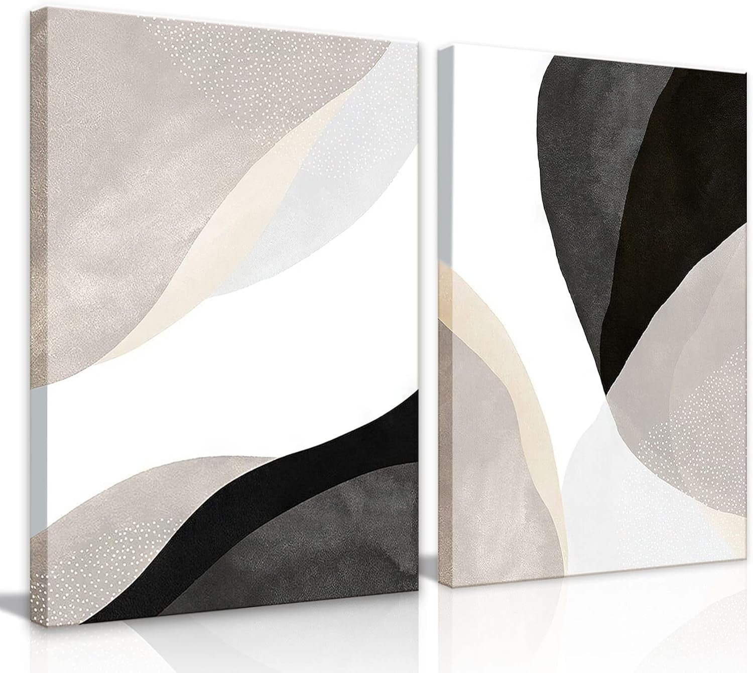 Boho Abstract Canvas Wall Art Set of 2 Framed 16x24