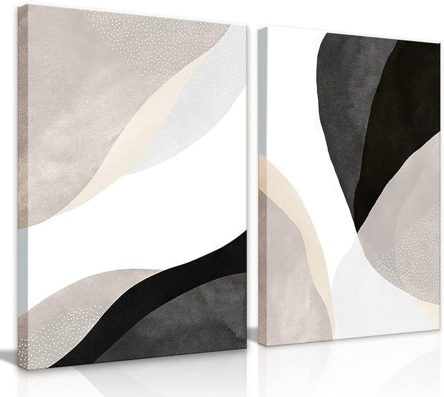 Boho Abstract Canvas Wall Art Set of 2 Framed 16x24