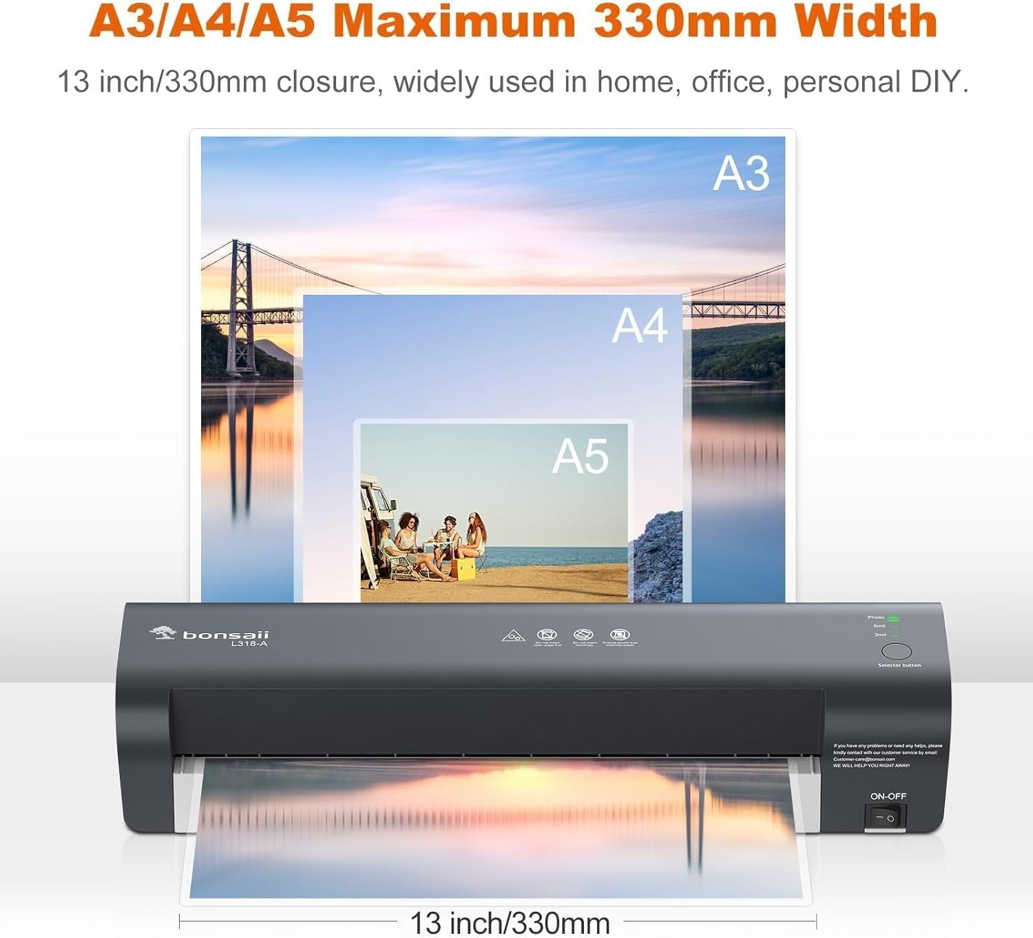 A3 Laminator Machine Fast 3 Min Warm Up 300mm Speed Jam Release
