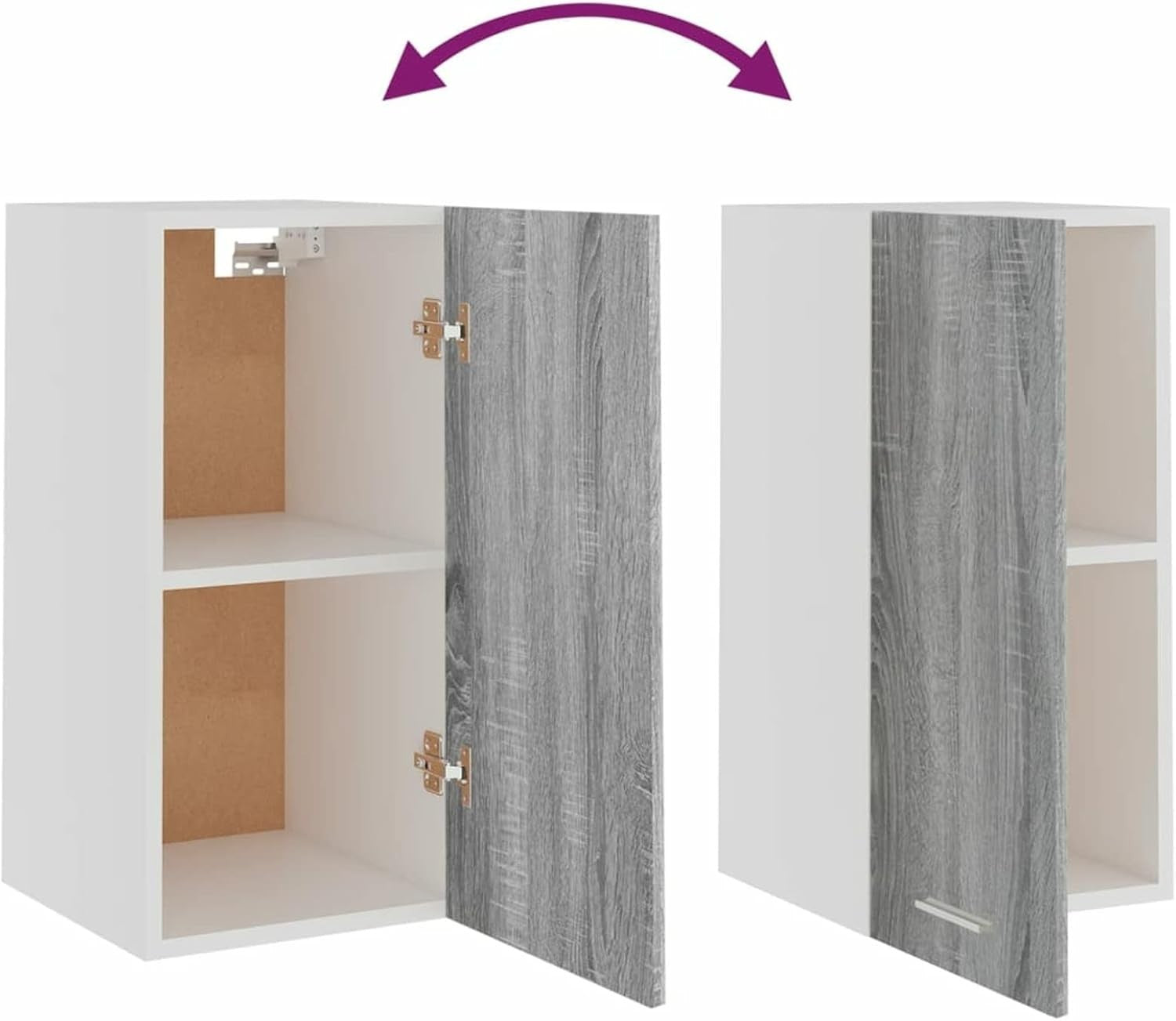 Space-Saving Kitchen Wall Cabinet with Doors & Shelves Grey Sonoma 29.5x31x60cm