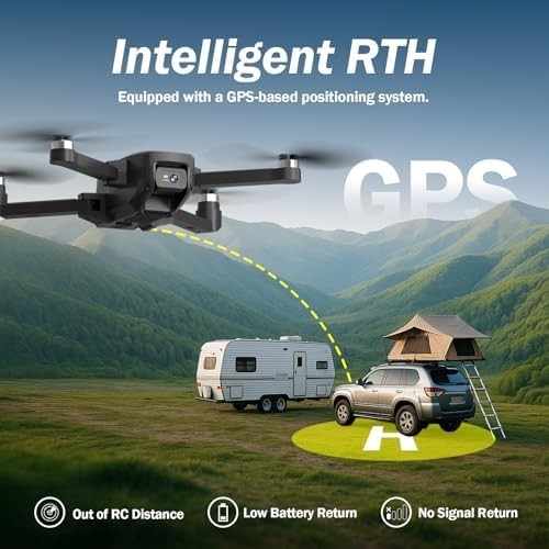 K600 GPS Drone 4K HD Camera, LCD Screen, Auto Return Follow Me Brushless Drone