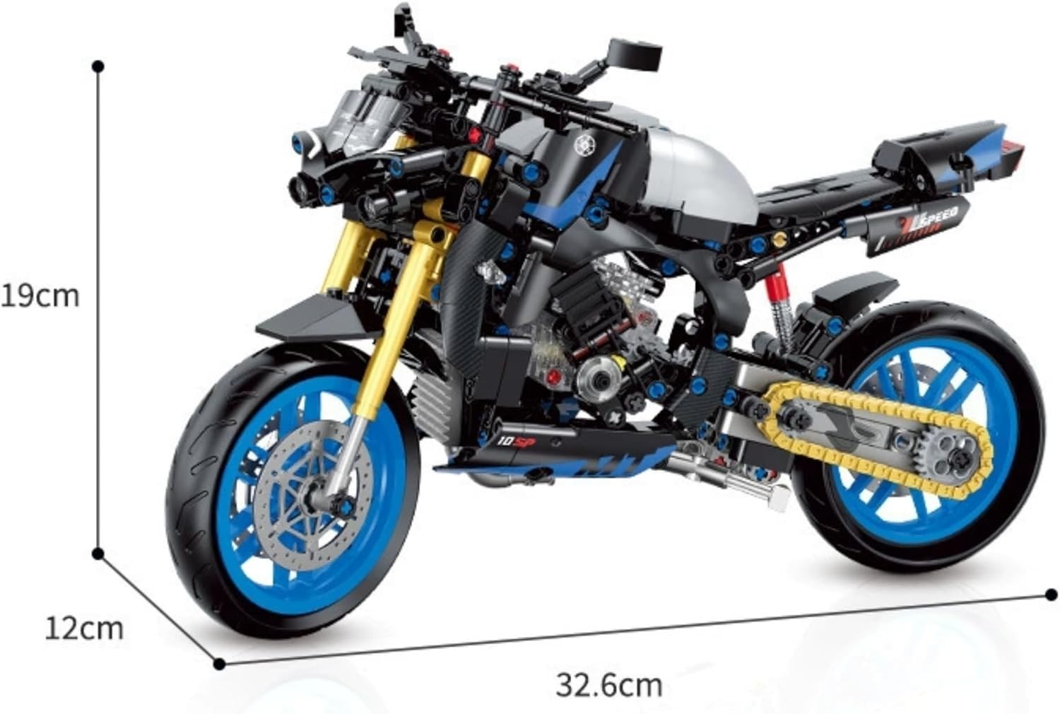 638-Piece Motorcycle Building Kit with Realistic Details & Fun Build