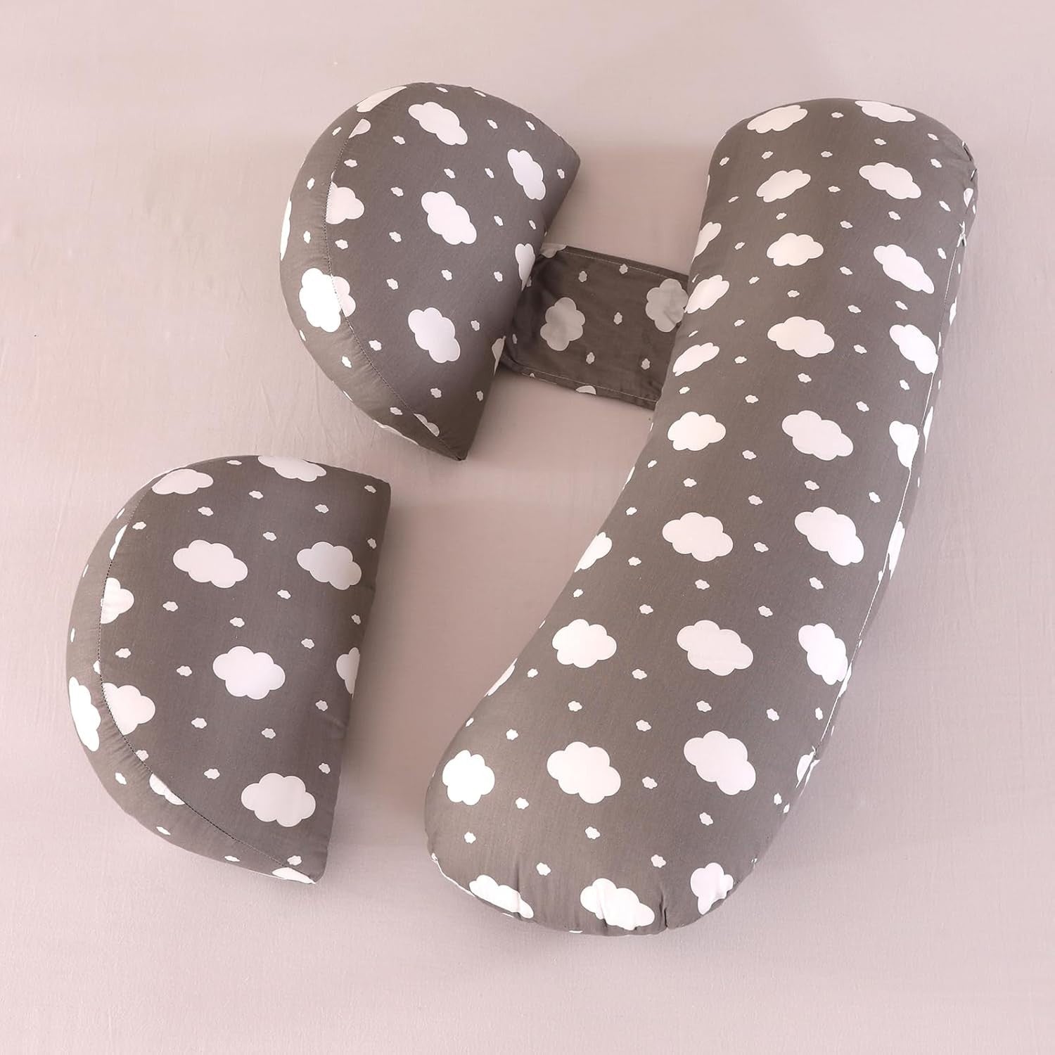 Pregnancy Pillow Double Wedge Back & Belly Support with Removable Cover