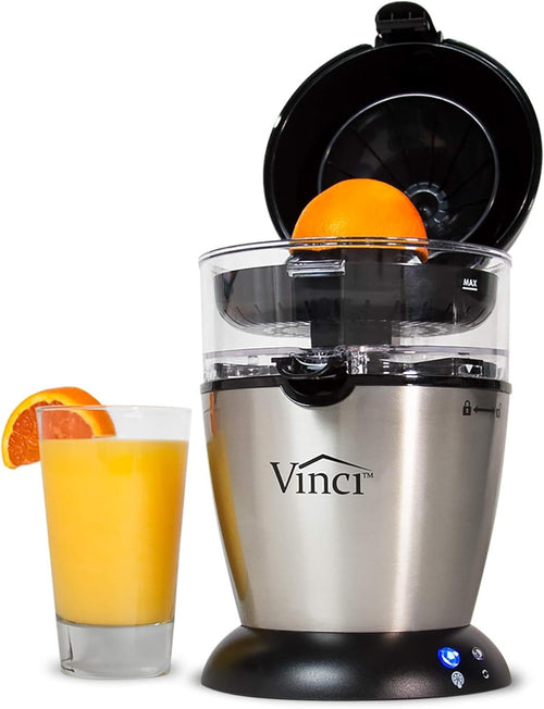 Hands Free Electric Citrus Juicer One Button Press Pulp Control Easy Clean
