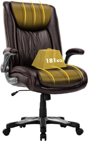 Big & Tall Ergonomic Office Chair Wide Seat Adjustable Height Tilt Brown Home