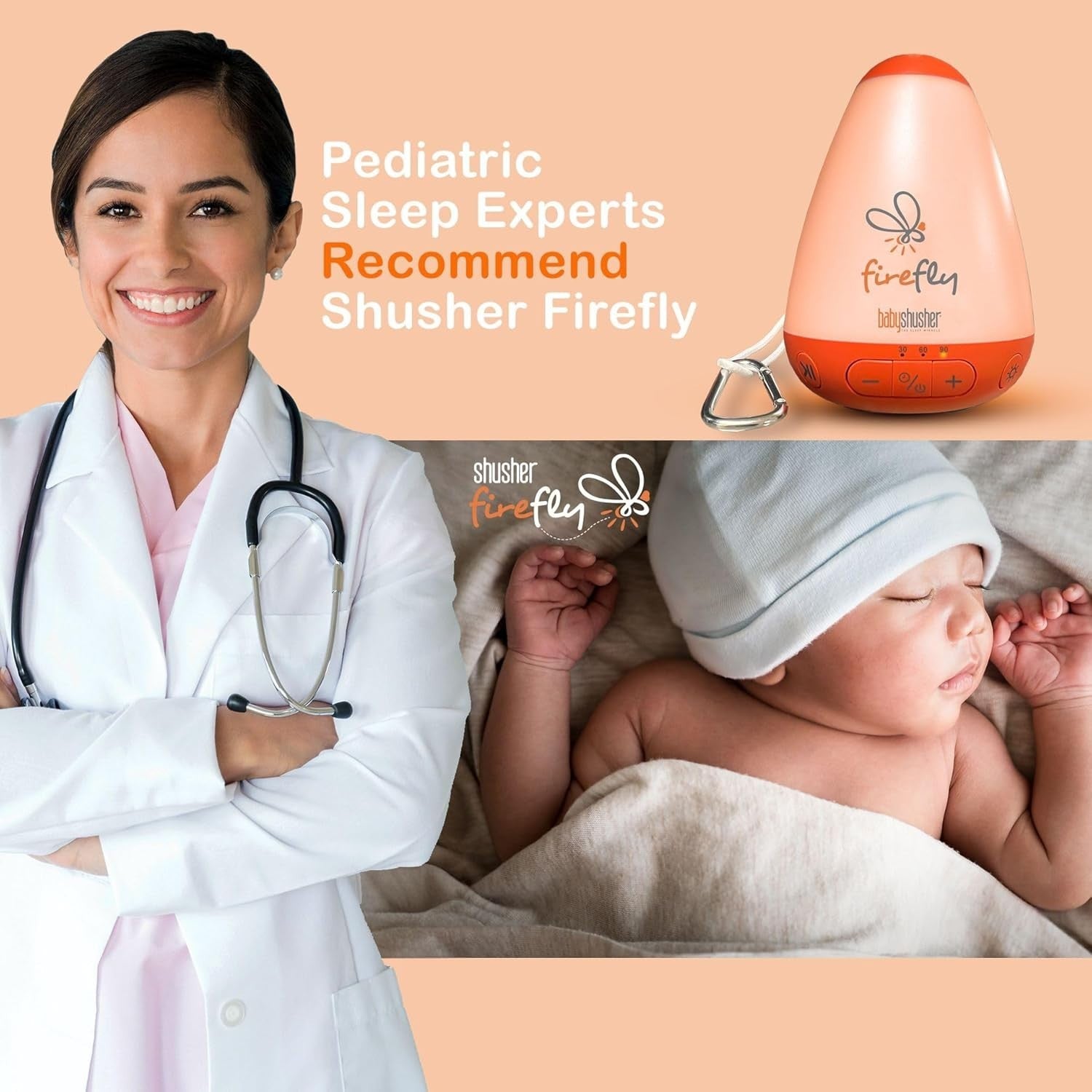 Baby Soother with Nightlight & White Noise | Portable Sleep Sound Machine