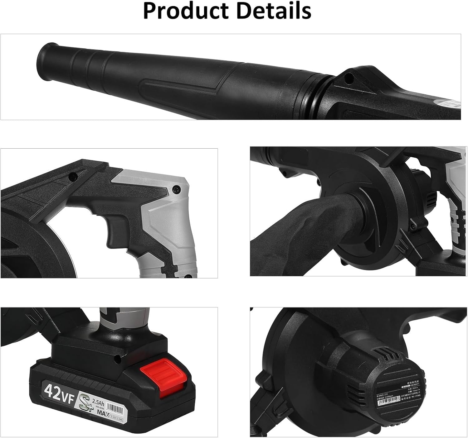 Cordless Leaf Blower Vacuum 21V Lightweight 2-in-1 Variable Speed Kit