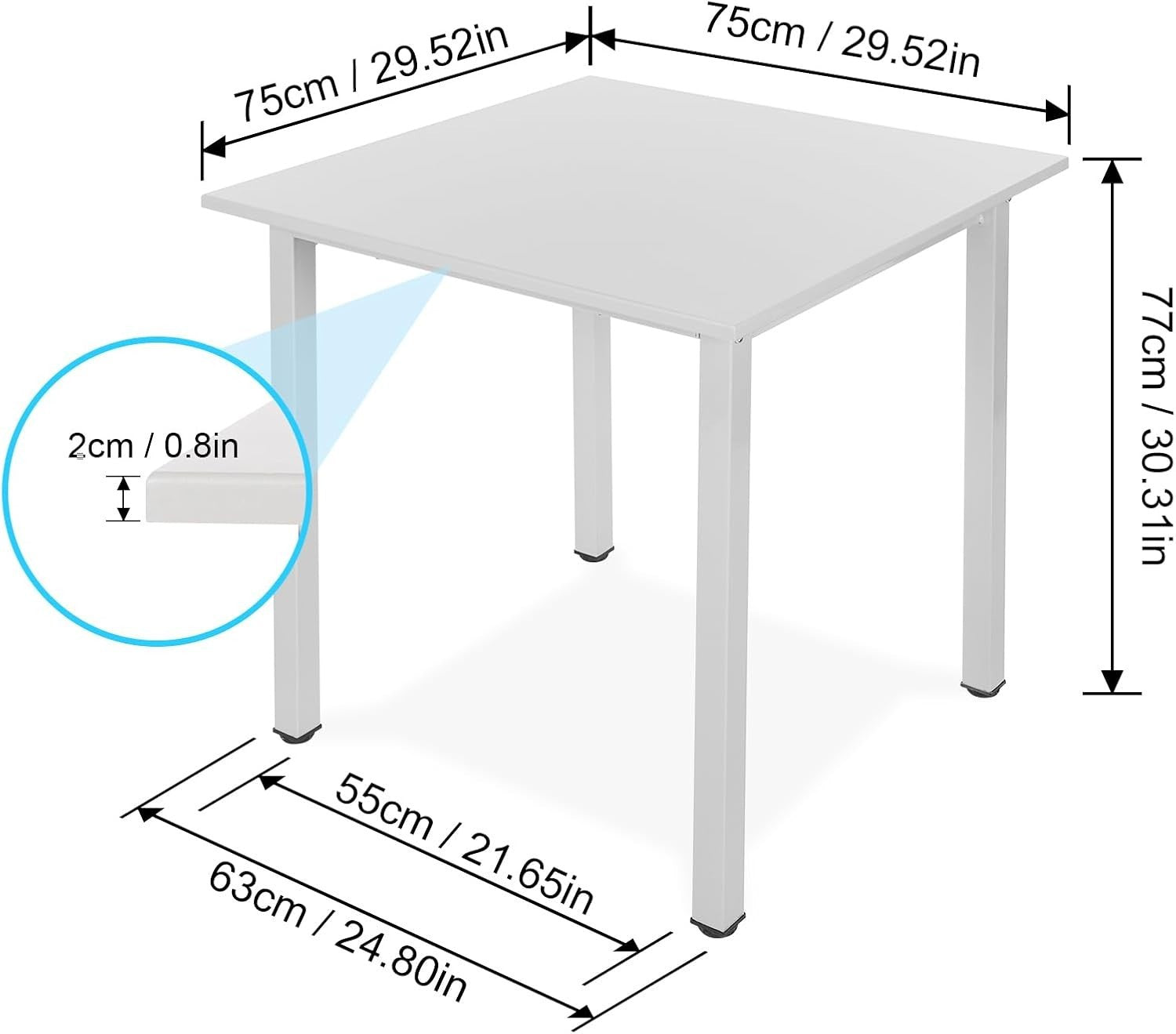 Modern Square Dining Table Set with 2 Faux Leather Chairs – Compact & Durable