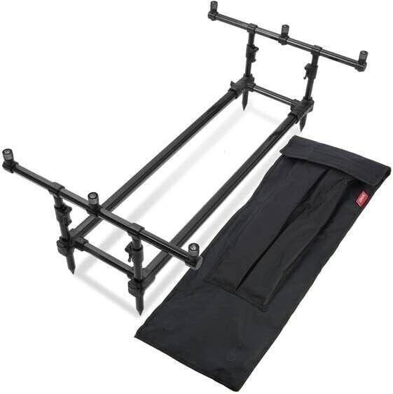 Adjustable 3 Rod Carp Fishing Pod Stand Aluminium Black w/Bag
