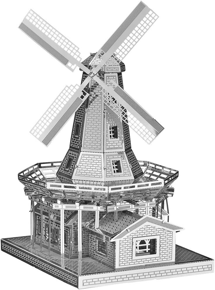 3D Metal Windmill Puzzle Kit | DIY Stainless Steel Model Gift 89pcs