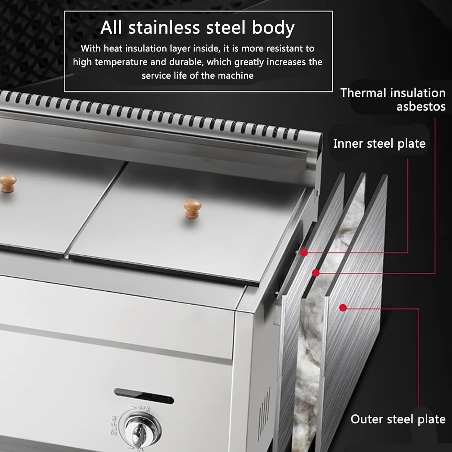 Commercial Gas Deep Fat Fryer Stainless Steel Large Capacity Temp Control