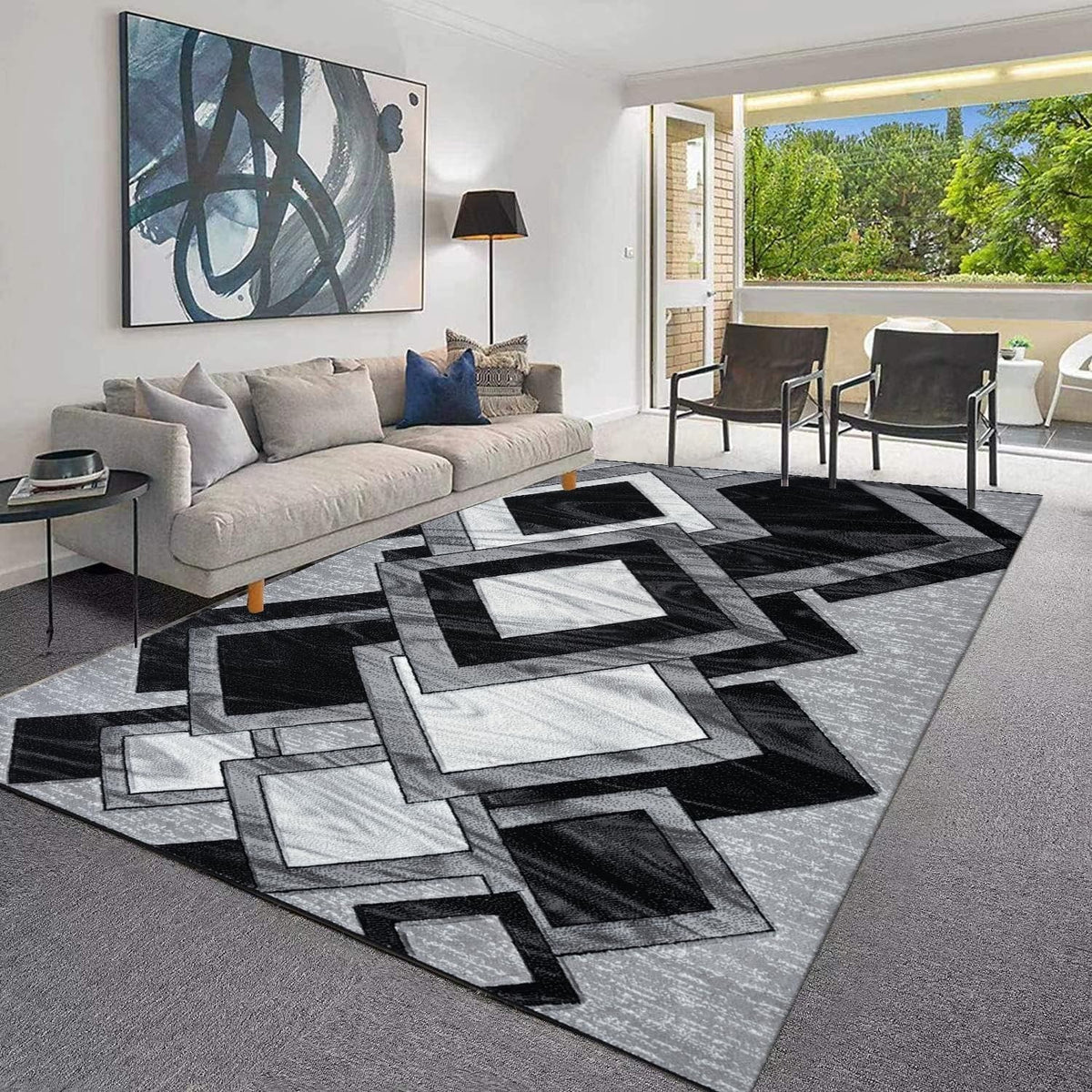 Modern Abstract Area Rug 120x170cm Soft Thick Carpet Living Room Bedroom