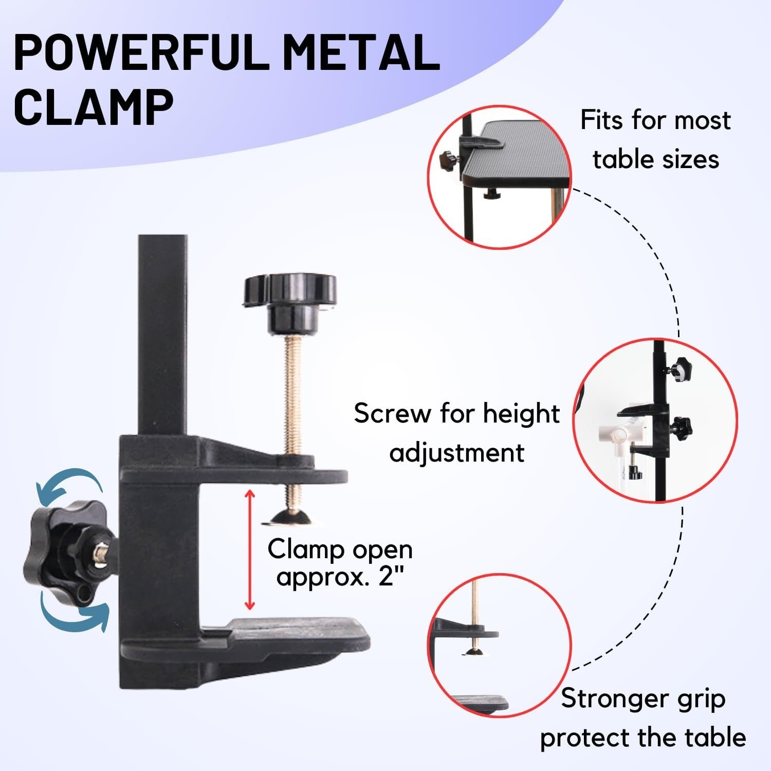 Adjustable Dog Grooming Arm 35in Metal Clamp Heavy Duty Table Restraint
