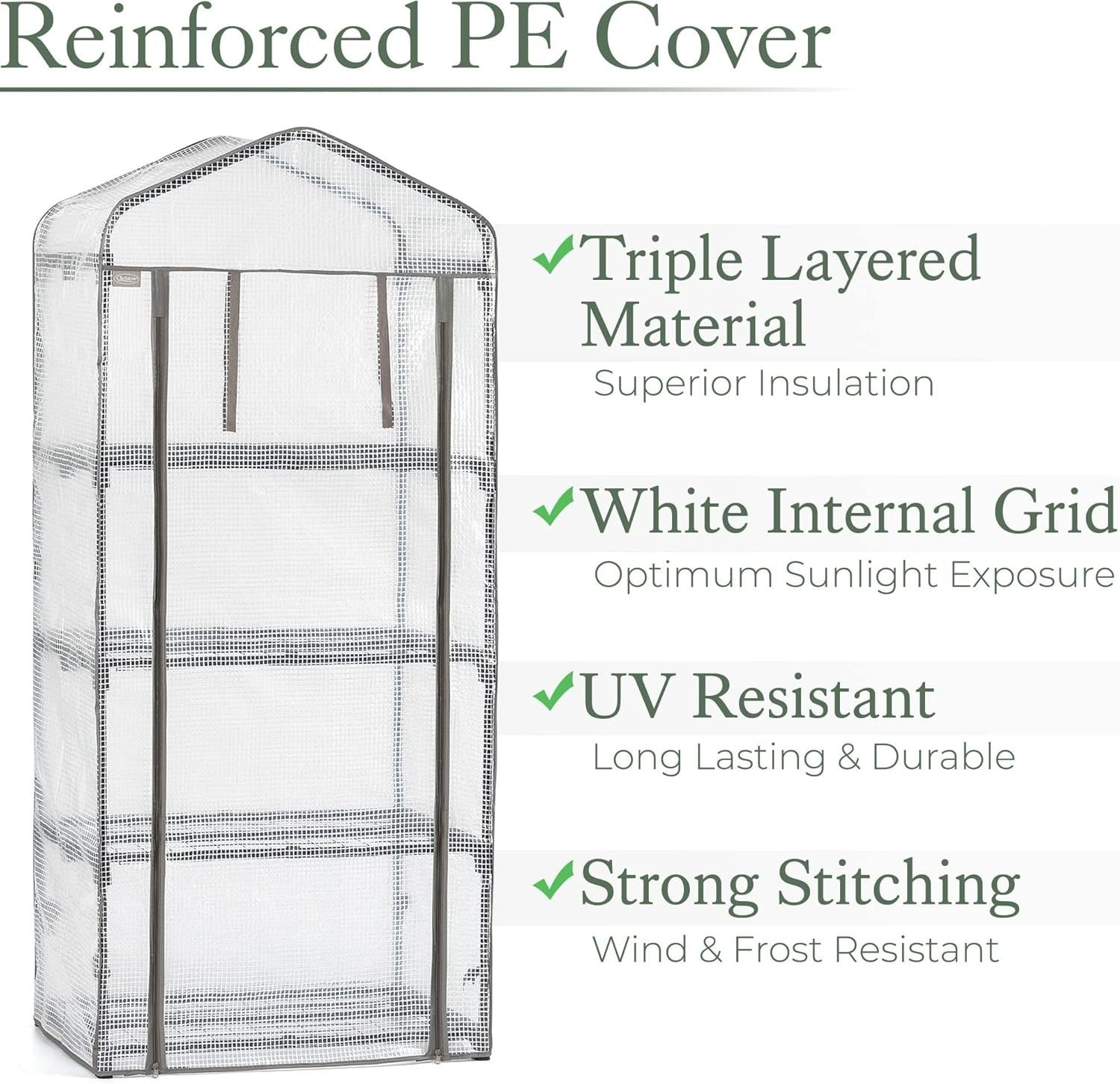 4 Tier Mini Greenhouse Reinforced Shelves Portable Garden Grow House 5ft x 2ft