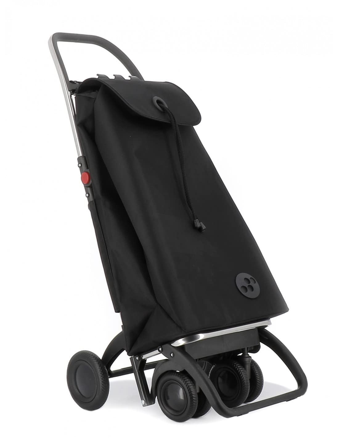 4 Wheel Folding Shopping Trolley Swivel Wheels Aluminium Large Bag Black