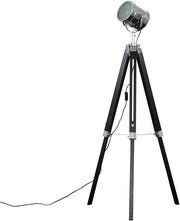 Tripod Floor Lamp Matt Black Chrome Studio Spotlight Industrial Standing Light