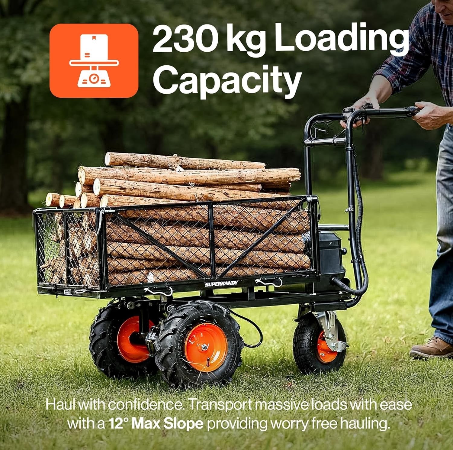 Electric Power Wagon 48V Heavy Duty Utility Cart 500lb Load 1000lb Hauling