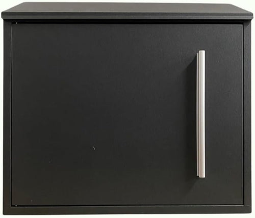 Lockable Wall Mounted Post Box Waterproof Outdoor Mailbox Black Aluminium