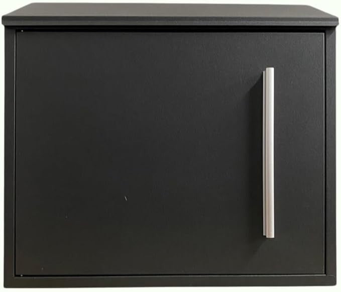 Lockable Wall Mounted Post Box Waterproof Outdoor Mailbox Black Aluminium
