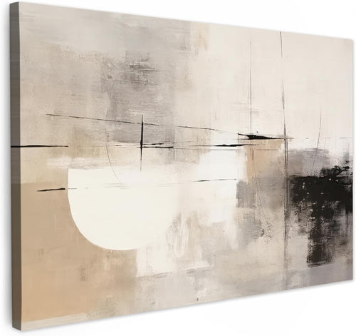 Abstract Gray Canvas Wall Art Modern Minimalist Neutral Print 35x24 Living Room