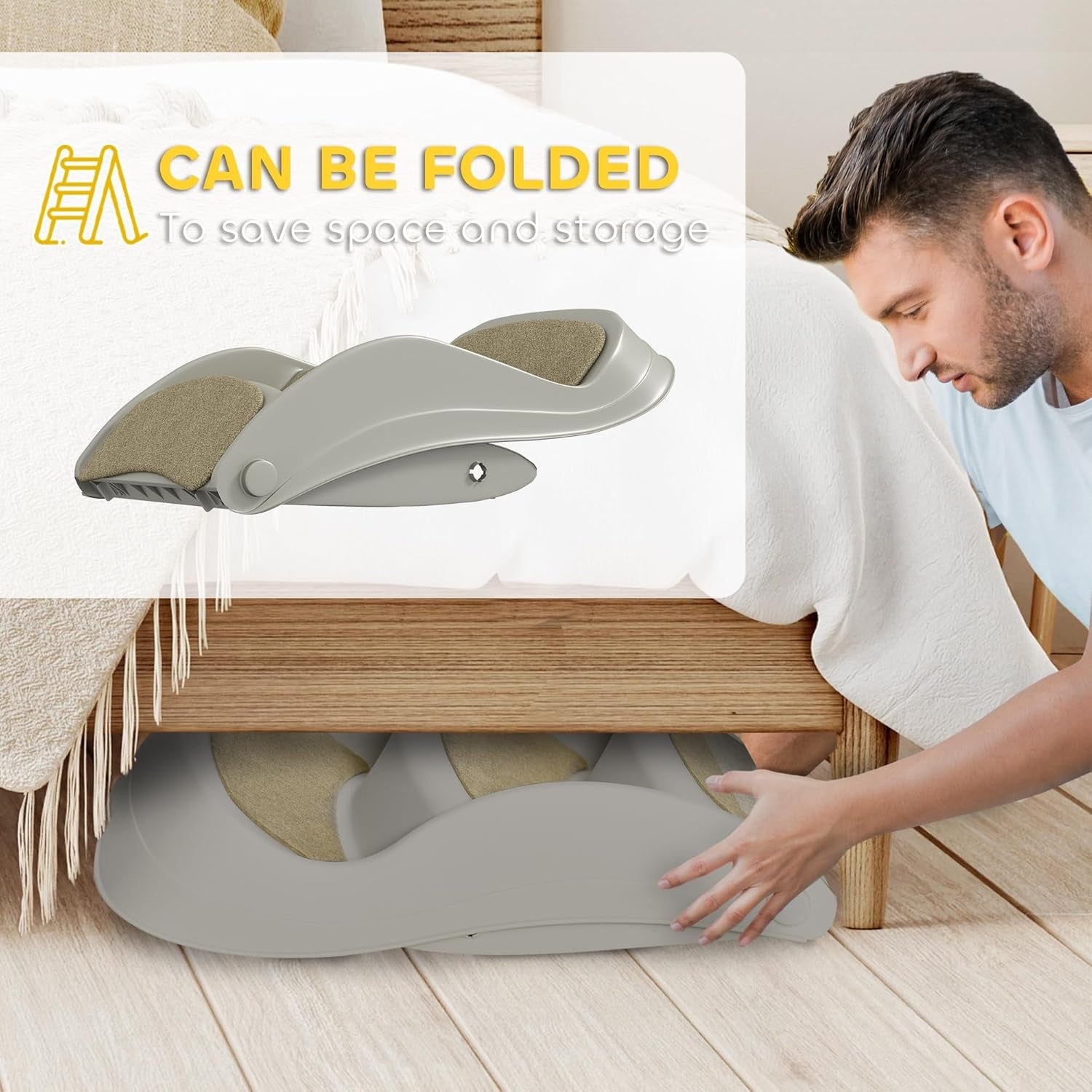 Foldable Dog Steps 3 Tier Pet Stairs Non Slip for Bed Sofa 49x38x38cm