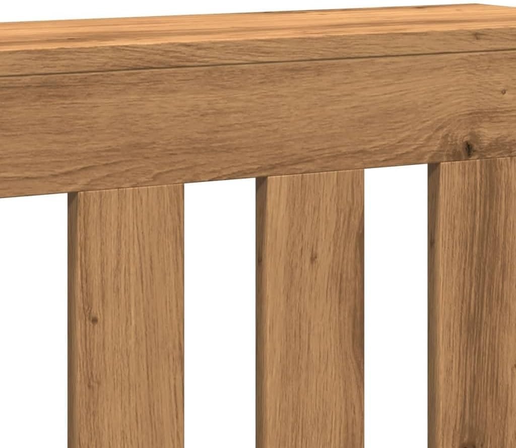 Artisan Oak Radiator Cover Cabinet | Modern Slatted MDF Heater Shelf