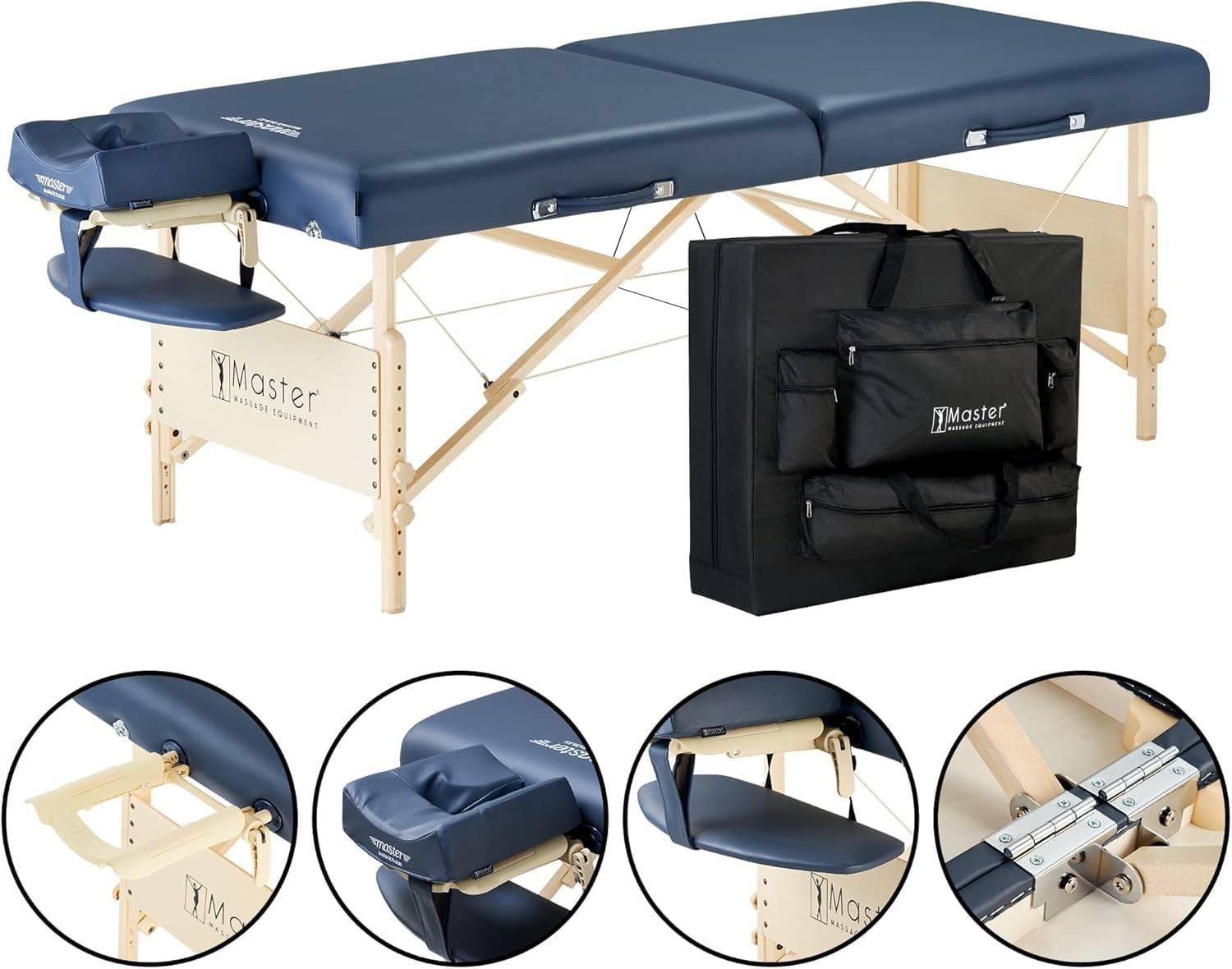 71cm Portable Massage Table | Pro Coronado Spa Bed w/ 7.6cm Cushion Royal Blue