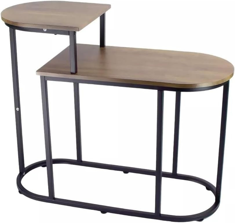 Modern 2-Tier Side Table with Rustic Oak Finish – Spacious Storage & Fully Assem