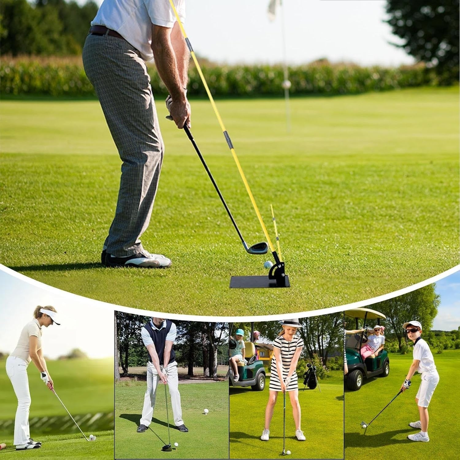 Golf Alignment Stick Holder Swing Plane Trainer Practice Guide Tool
